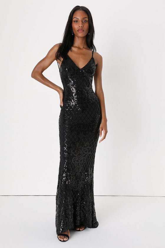 Black sequin mermaid dress – Shop Luxe Life Boutique